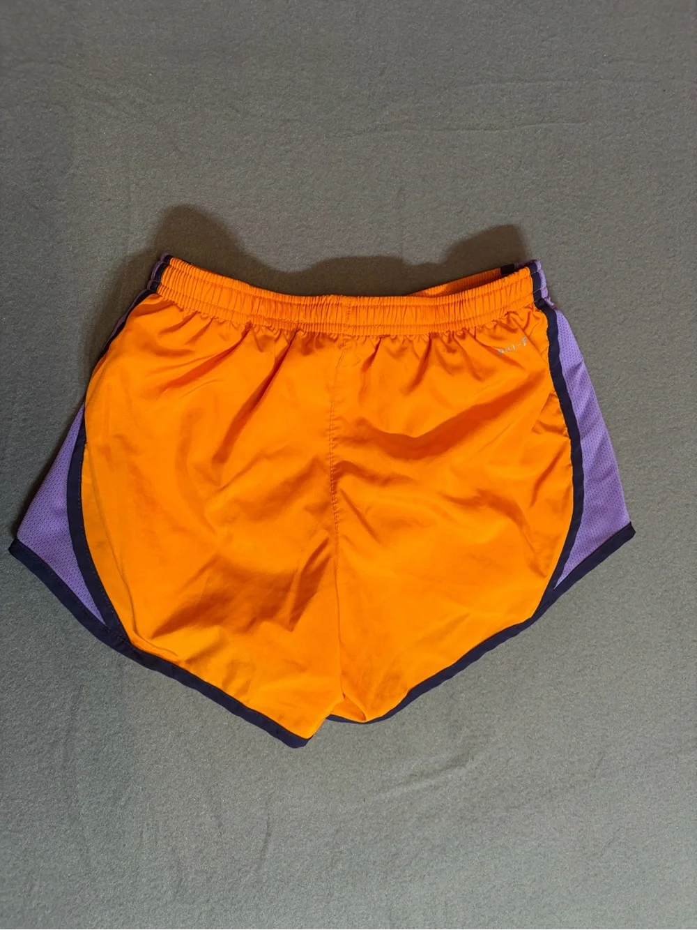 Nike Dri-FIT Tempo Girls Running Shorts Orange Gray Athletic Size M